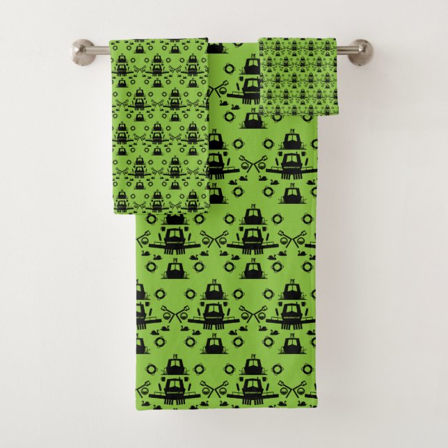 Narrowboat -  Accessories - Canal Boat Gifts Doorm Bath Towel Set (Insitu)