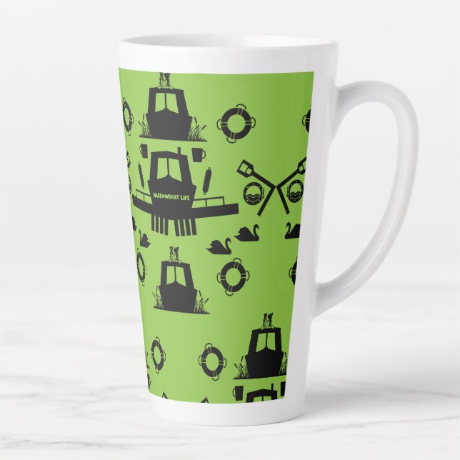 Narrowboat -  Accessories - Canal Boat Gifts Doorm Latte Mug (Right)