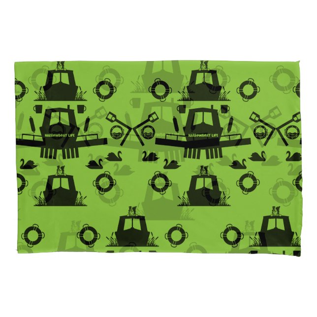 Narrowboat -  Accessories - Canal Boat Gifts Doorm Pillowcase (Front-Left)