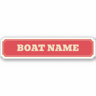 Narrowboat Canal Boat Barge Name Red Personalised