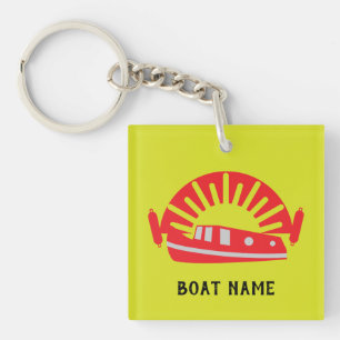 Narrowboat Canal Boat Living Doormat Keychain