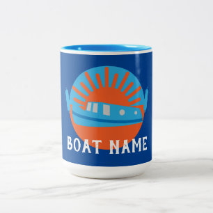 Narrowboat Canal Boat Living Doormat Keychain Two-Tone Coffee Mug