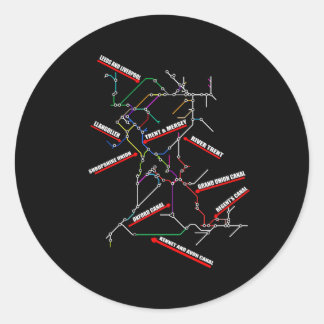 Narrowboat Canal Boat Map Classic Round Sticker