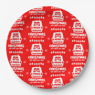 Narrowboat Canal Christmas Xmas Gifts Paper Plate