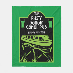Narrowboat Canal Pubs  Fleece Blanket