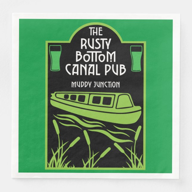 Narrowboat Canal Pubs  Napkin (Front)
