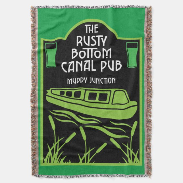 Narrowboat Canal Pubs  Throw Blanket (Front Vertical)