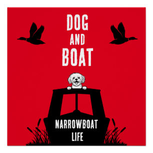 Narrowboat Canalboat Dog Owner Poster
