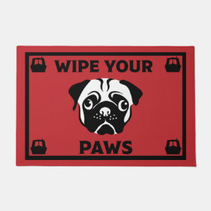 Narrowboat Canalboat Pug Dog Door Mat