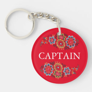 Narrowboat Captain Key Ring