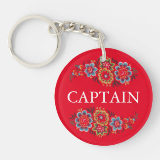 Narrowboat Captain Key Ring