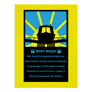 Narrowboat Funny Rules Poster