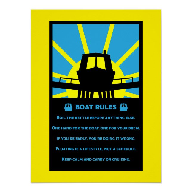 Narrowboat Funny Rules Poster (Front)