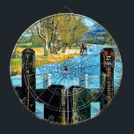 NARROWBOAT LOCK DARTBOARD<br><div class="desc">An art design of the view from the lock gates of the canal.</div>