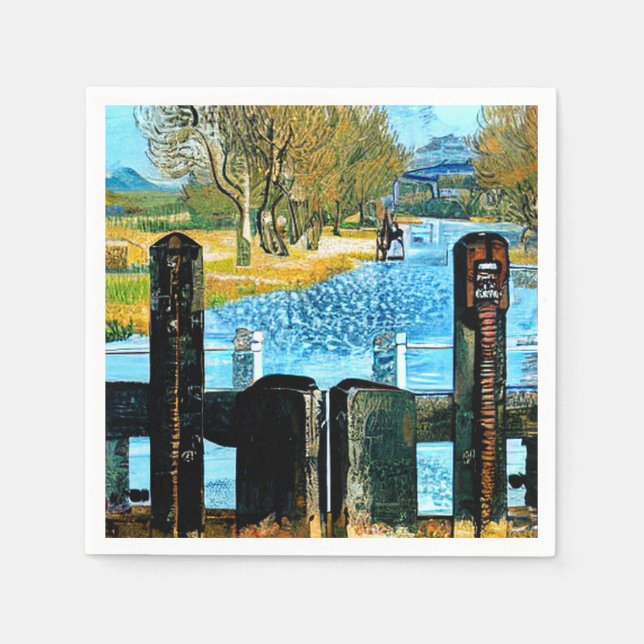 NARROWBOAT LOCK NAPKIN (Front)