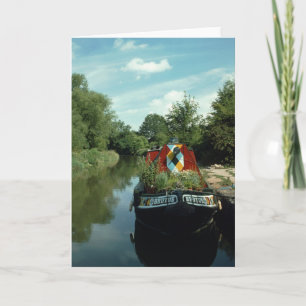 Narrowboat on the Oxford Channel Greeting Card