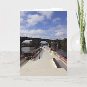 Narrowboat river cruising. card