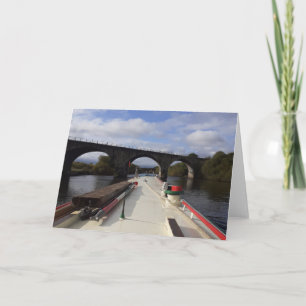 Narrowboat themed card. Blank for your own message Card