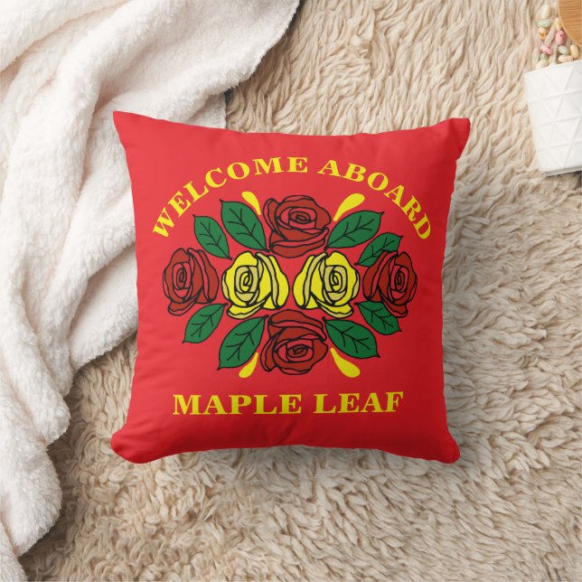 Narrowboat Welcome Aboard Custom Boat Name Cushion (Blanket)