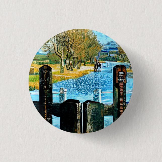 NARROWBOATS 3 CM ROUND BADGE (Front)