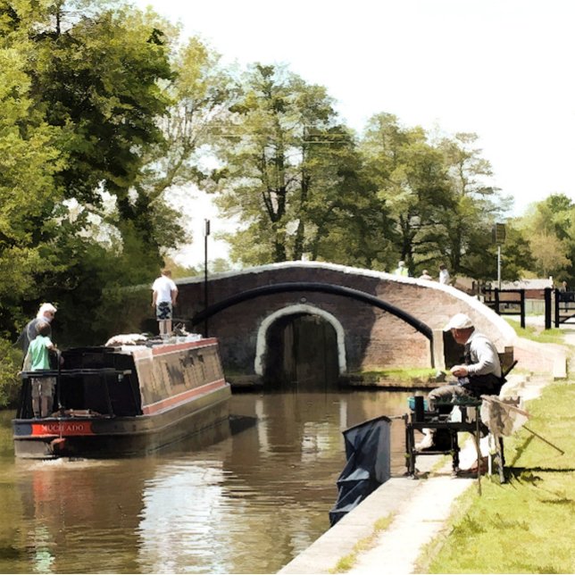 NARROWBOATS CANVAS PRINT ( Canal boats, known in the UK as narrowboats, were originally used to transport goods.)
