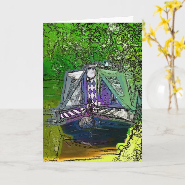 NARROWBOATS CARD (Yellow Flower)