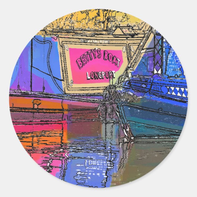 NARROWBOATS CLASSIC ROUND STICKER (Front)