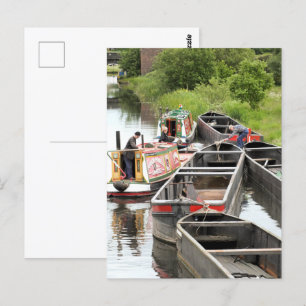 NARROWBOATS ON THE CANAL POSTCARD