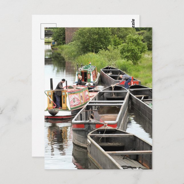 NARROWBOATS ON THE CANAL POSTCARD (Front/Back)