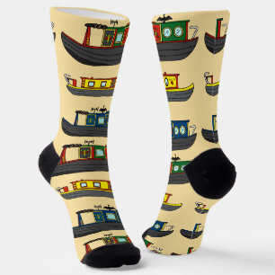 Narrowboats Patterned Canal Boat Owner Socks