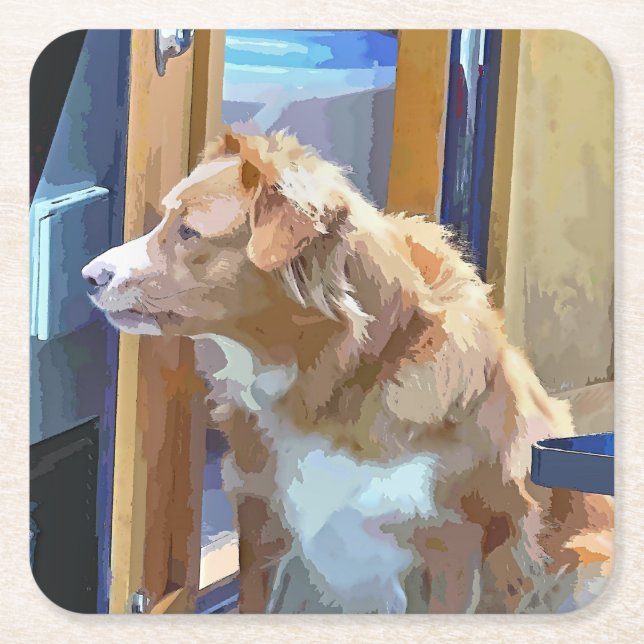 NARROWBOATS SQUARE PAPER COASTER (Front)