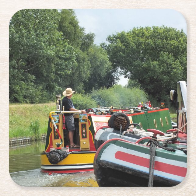 NARROWBOATS SQUARE PAPER COASTER (Front)