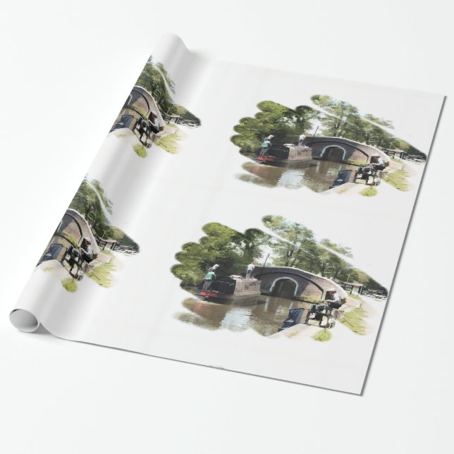 NARROWBOATS WRAPPING PAPER (Unrolled)