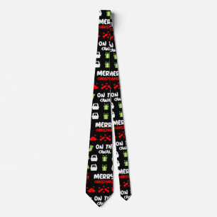 Narrowboats Xmas Canal Christmas Tie