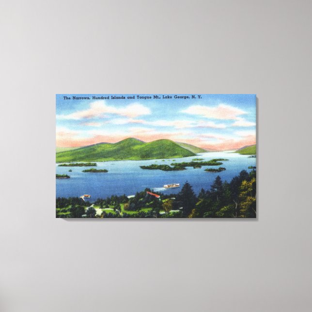 Narrows, Hundred Islands, Tongue Mountain View Canvas Print (Front)