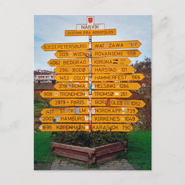 Narvik signpost postcard (Front)