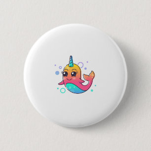 Narwhal 6 Cm Round Badge