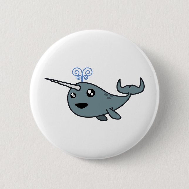 Narwhal! 6 Cm Round Badge (Front)