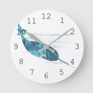 Narwhal Art Round Clock