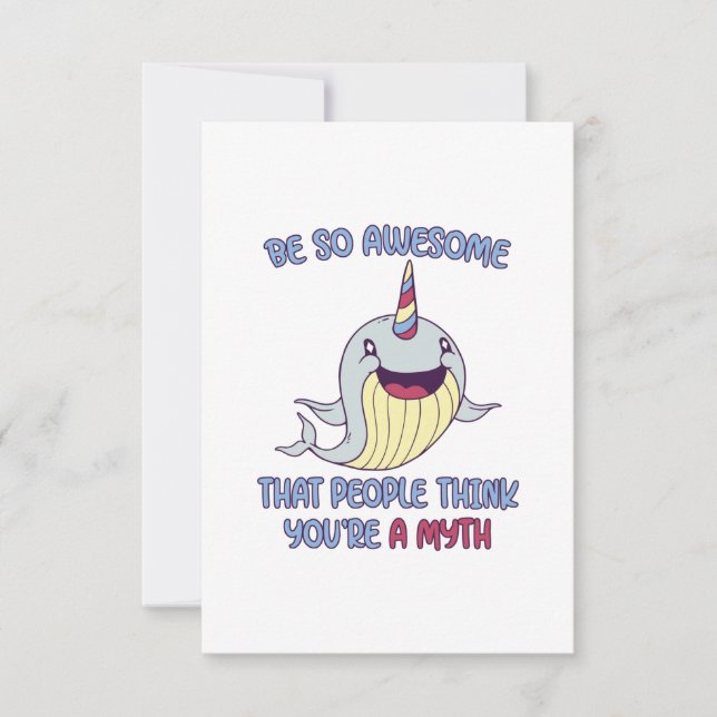 Narwhal Awesome Myth Thank You Card (Front)