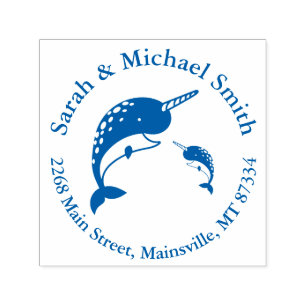 Narwhal Baby Shower Self-inking Stamp