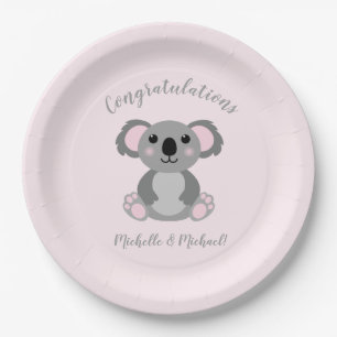 Narwhal Baby Shower Yellow Gender Neutral Whale Paper Plate