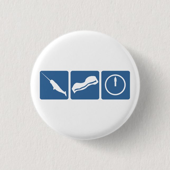 Narwhal - Bacon - Midnight 3 Cm Round Badge (Front)