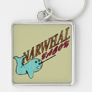 Narwhal Bacon Retro Logo Key Ring