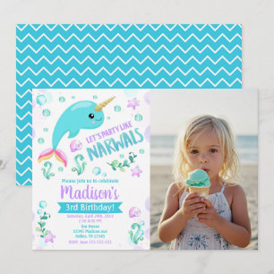 Narwhal Birthday Invitation Under the Sea Party