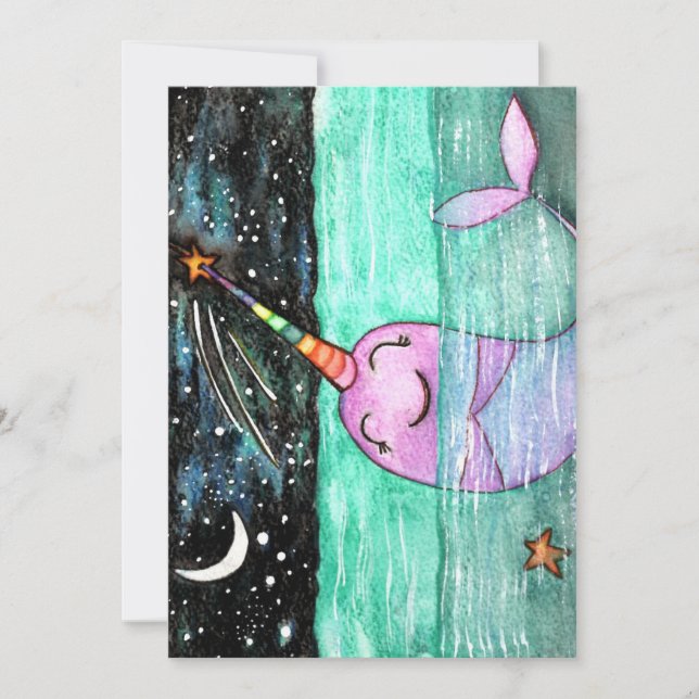 Narwhal Birthday Party Invitation (Front)