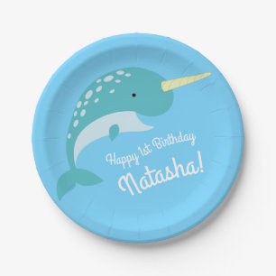 Narwhal Birthday Party Paper Plate