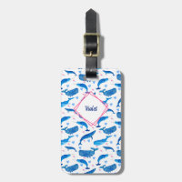 Narwhal Blue Whale & Heart Pattern Personalised