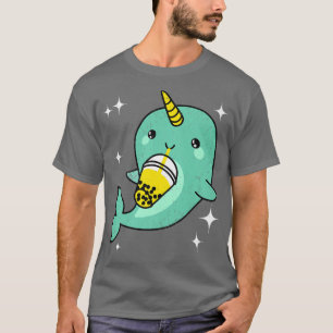 Narwhal Boba Bubble Tea Lover Anime Kids Gifts Pre T-Shirt