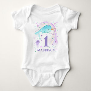 Narwhal Bodysuit Personalized Girl Narwhal Bodysui